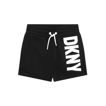 Pantaloni scurti cu talie inalta si imprimeu logo