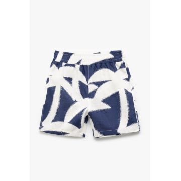 Pantaloni scurti de bumbac cu model tropical