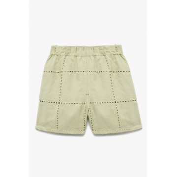 Pantaloni scurti de bumbac cu perforatii
