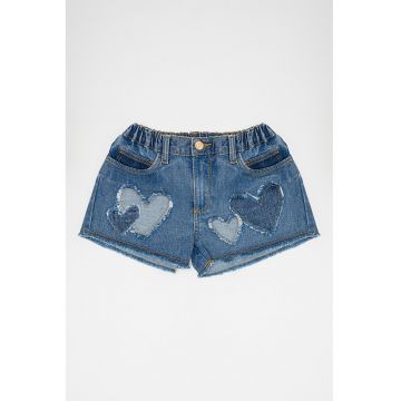Pantaloni scurti de denim cu aplicatii