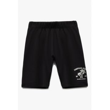Pantaloni scurti din amestec de bumbac cu talie elastica