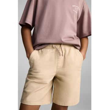 Pantaloni scurti din amestec de in cu buzunare laterale