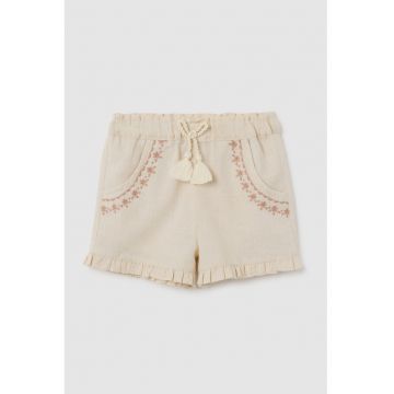 Pantaloni scurti din amestec de in cu canafi de ajustare