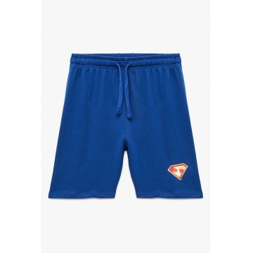 Pantaloni scurti din bumbac cu snur de ajustare si detaliu cu imprimeu grafic