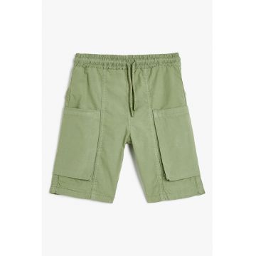 Pantaloni scurti din bumbac cu snururi de ajustare