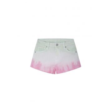Pantaloni scurti din denim cu aspect in degrade