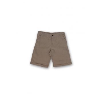 Pantaloni scurti din in - baieti - 21342-3 - Maro - 159 cm