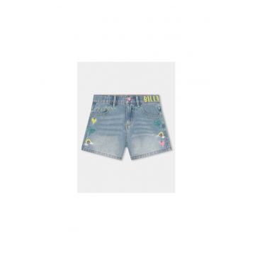 Pantaloni scurti fete -  303639570 - Bumbac - Albastru