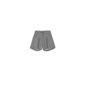 Pantaloni scurti fete  poliester/viscoza/elastan - alb/negru