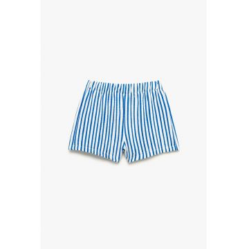 Pantaloni scurti in dungi cu talie elastica