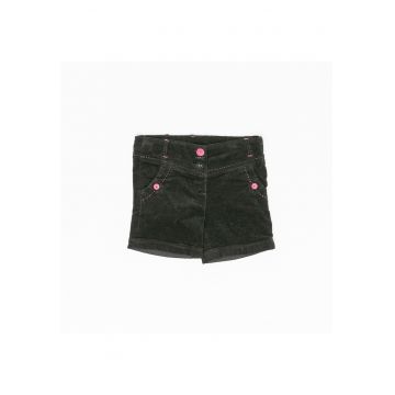 Pantaloni scurti negri -  cu nasturi - 50812-2 - Negru -