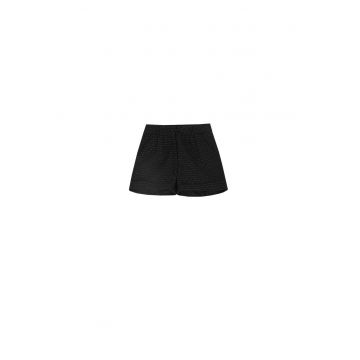 Pantaloni scurti  pentru fete - poliester - eleganti - talie inalta - negru