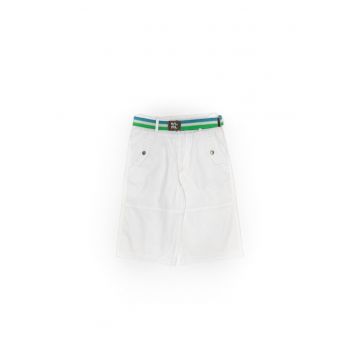 Pantaloni scurti si curea - baieti - 20312 - Alb -