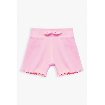 Pantaloni scurti striati cu terminatii valurite