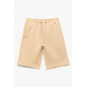 Pantaloni scurti texturati cu buzunare oblice