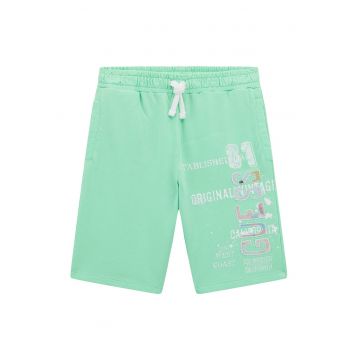 Bermude de bumbac cu aplicatie logo