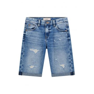 Bermude de denim cu aspect deteriorat