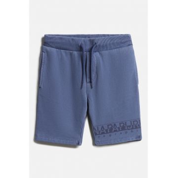 Bermude din jerseu cu imprimeu logo Saleina - Albastru indigo