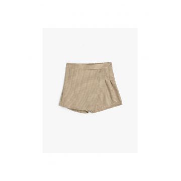 Fusta-pantalon cu model houndstooth