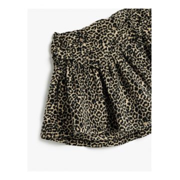 Fusta-pantalon evazata cu animal print