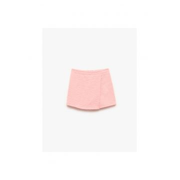 Fusta-pantalon uni cu talie inalta