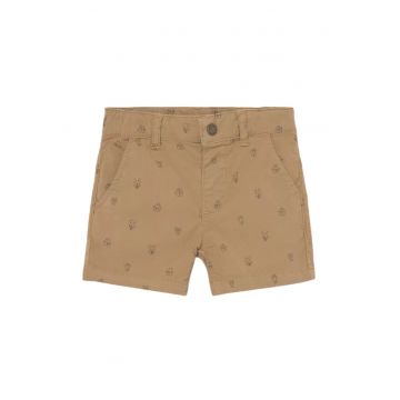 Pantaloni scurti baieti  bermude scurte maro cu imprimeu 68 -