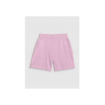 Pantaloni scurti copii -  bumbac - violet - croiala normala - fara captuseala