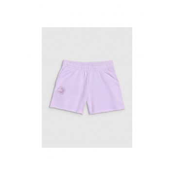 Pantaloni scurti copii  violet - 80% bumbac - efect de spalare acida