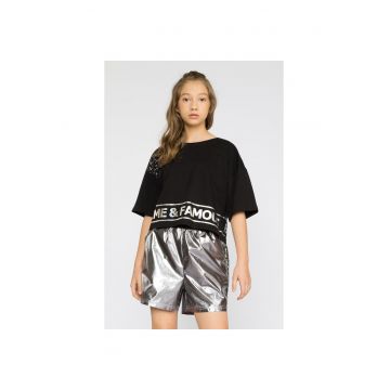 Pantaloni scurti cu aspect metalic