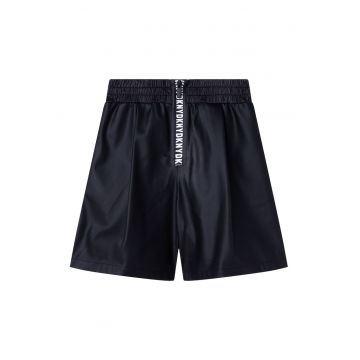 Pantaloni scurti cu banda elastica in talie si fermoar - Albastru ultramarin