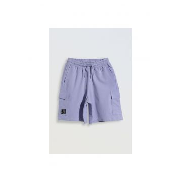 Pantaloni scurti cu buzunare aplicate