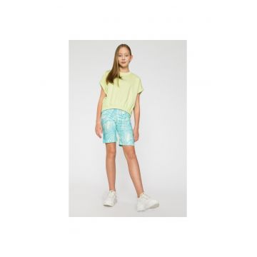 Pantaloni scurti cu imprimeu tie-dye - Albastru