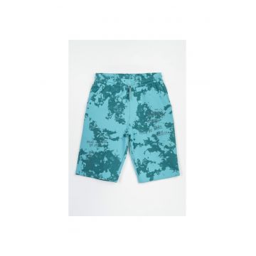 Pantaloni scurti cu imprimeu tie-dye din bumbac