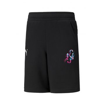 Pantaloni scurti cu talie elastica Creativity - Negru