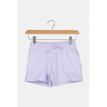 Pantaloni scurti de bumbac cu snur - Lila