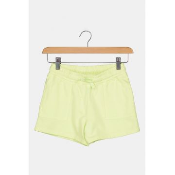 Pantaloni scurti de bumbac cu snur - Verde lime