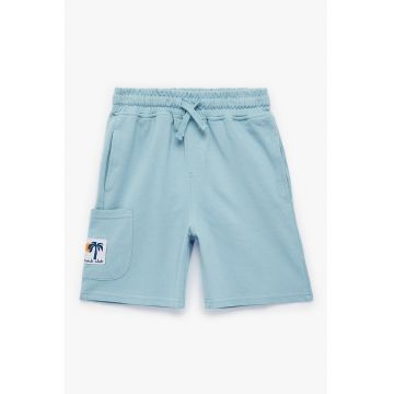 Pantaloni scurti de trening cu talie ajustabila - Albastru lavanda