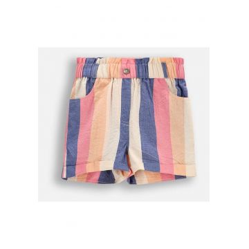 Pantaloni scurti din bumbac cu imprimeu in dungi