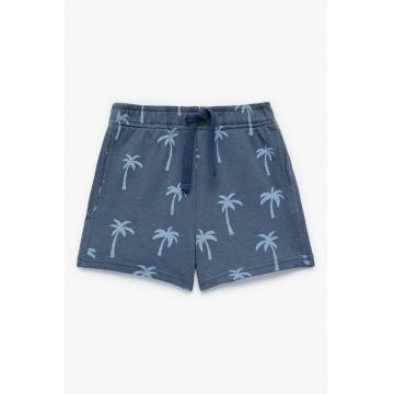 Pantaloni scurti din bumbac Palm Trees - Albastru prafuit