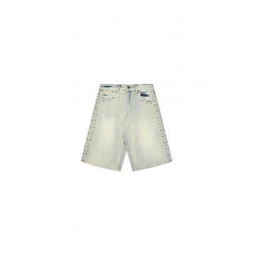 Pantaloni scurti din denim cu aspect uzat