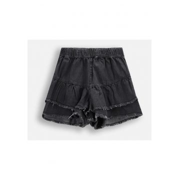 Pantaloni scurti din denim cu terminatii franjurate -