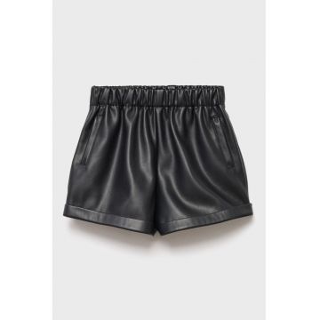 Pantaloni scurti din piele ecologica cu talie elastica