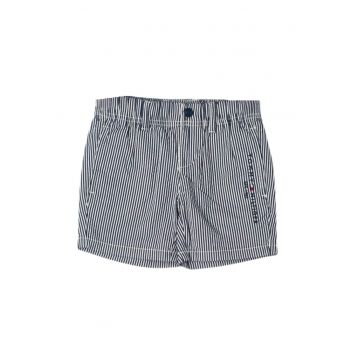 Pantaloni scurti  Seersucker pentru baieti - cu dungi bleumarin si albe - 128