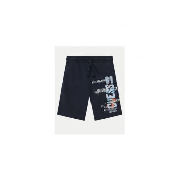 Pantaloni scurti sport din bumbac cu logo imprimat