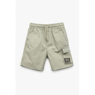 Pantaloni scurti uni de bumbac - Gri cenusiu