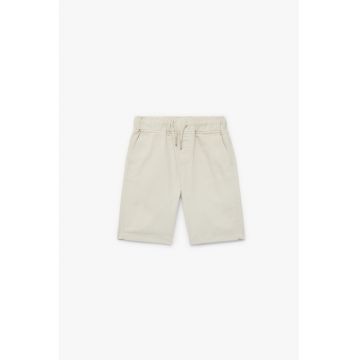 Pantaloni scurti uni de bumbac - Gri deschis