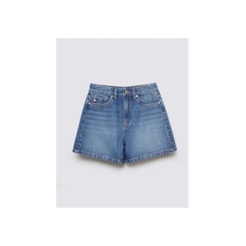 Pantaloni scurti wide leg din denim cu talie inalta Rue