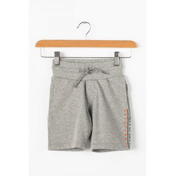 Pantaloni sport scurti cu imprimeu logo Nadyr - Gri melange
