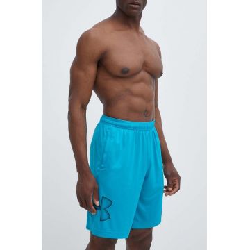 Under Armour pantaloni scurți de antrenament Tech Graphic culoarea verde, 1306443