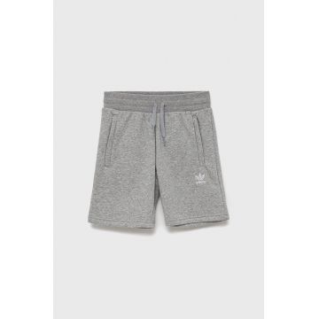 adidas Originals pantaloni scurti copii HD2062 culoarea gri, melanj, talie reglabila